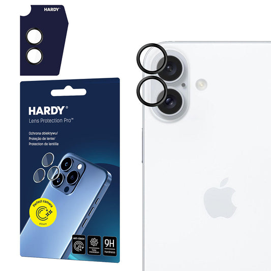 Hátsó kamera védőfólia 3MK Hardy Protection Pro Apple iPhone 17-hez, Edzett üveg, Fekete