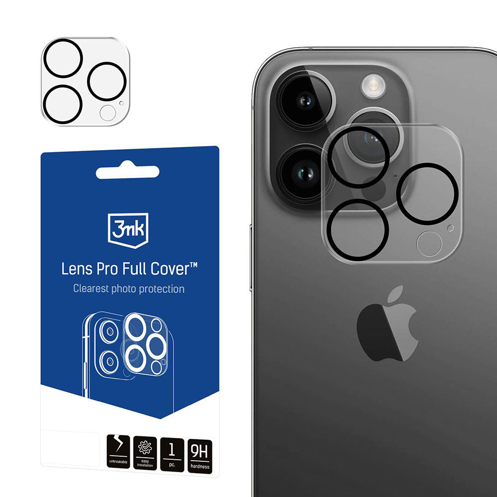 3MK Pro Full Cover hátlapi kamera védőfólia Apple iPhone 13 Pro-hoz, edzett üveg, átlátszó