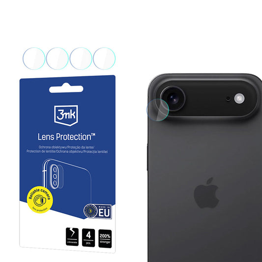 Hátsó kamera védőfólia 3MK Protection Apple iPhone 17 Air-hez, Edzett üveg, 4 darabos készlet, Átlátszó