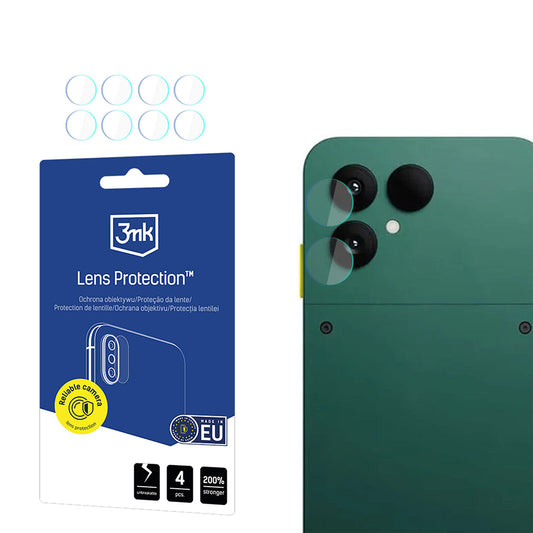 3MK Protection hátlapi kamera védőfólia Fairphone 6-hoz, edzett üveg, 4 darabos készlet, átlátszó