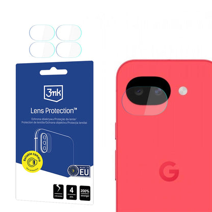 Védőfólia a Hátsó Kamera 3MK Protection a Google Pixel 10a-hoz, Rugalmas Üveg, 4 darabos készlet, Átlátszó