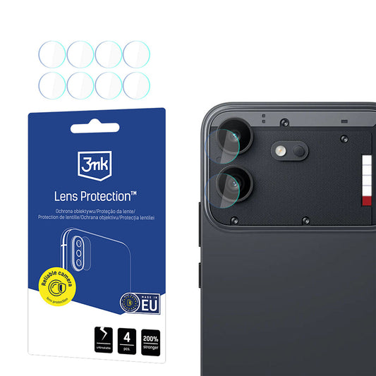 3MK Protection hátlapi kamera védőfólia Nothing Phone (4b) készülékhez, edzett üveg, 4 darabos készlet, átlátszó