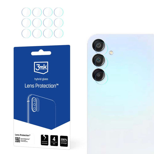 3MK Protection hátlapi kamera védőfólia Samsung Galaxy A15 5G A156 készülékhez, rugalmas üveg, 4 darabos készlet, átlátszó