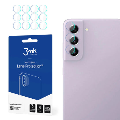 3MK Protection hátlapi kamera védőfólia Samsung Galaxy S21 FE 5G G990 készülékhez, rugalmas üveg, 4 darabos készlet, átlátszó