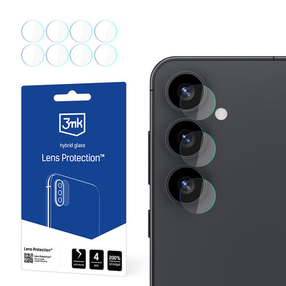 3MK Protection hátlapi kamera védőfólia Samsung Galaxy S25 S931 készülékhez, rugalmas üveg, 4 darabos készlet, átlátszó