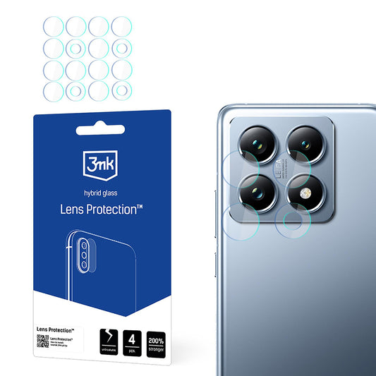 3MK Protection hátlapi kamera védőfólia Xiaomi 14T Pro / 14T készülékhez, rugalmas üveg, 4 darabos készlet, átlátszó