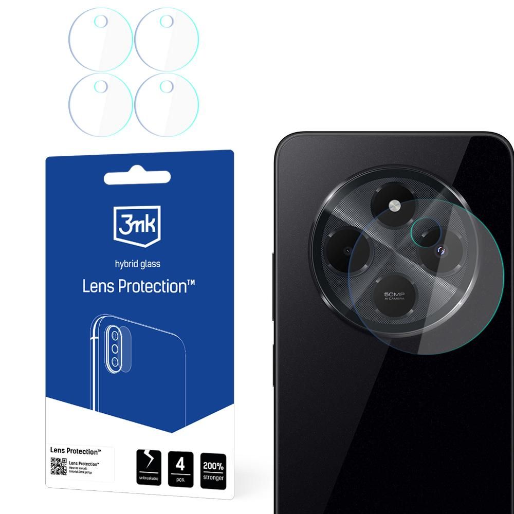 3MK Protection Rear Camera Protective Film for Xiaomi Poco C75 / Redmi 14C, Flexible Glass, Set of 4 Pieces, Transparent