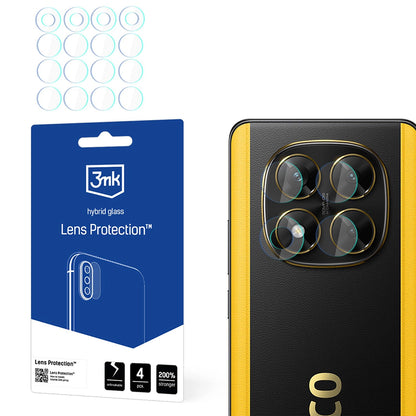 3MK Protection hátlapi kamera védőfólia Xiaomi Poco X7-hez, rugalmas üveg, 4 darabos készlet, átlátszó