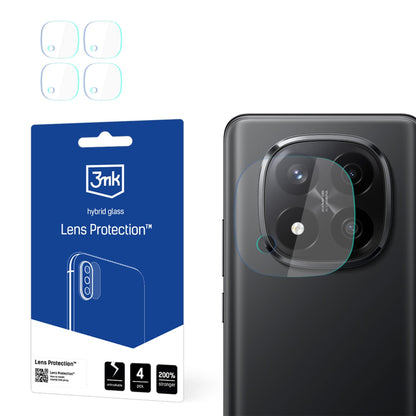 3MK Protection hátlapi kamera védőfólia Xiaomi Redmi Note 14 Pro+ 5G-hez, rugalmas üveg, 4 darabos készlet, átlátszó