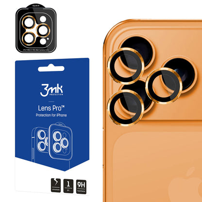Hátsó kamera védőfólia 3MK Protection Pro Apple iPhone 17 Pro Max / 17 Pro készülékhez, Edzett üveg, Narancssárga