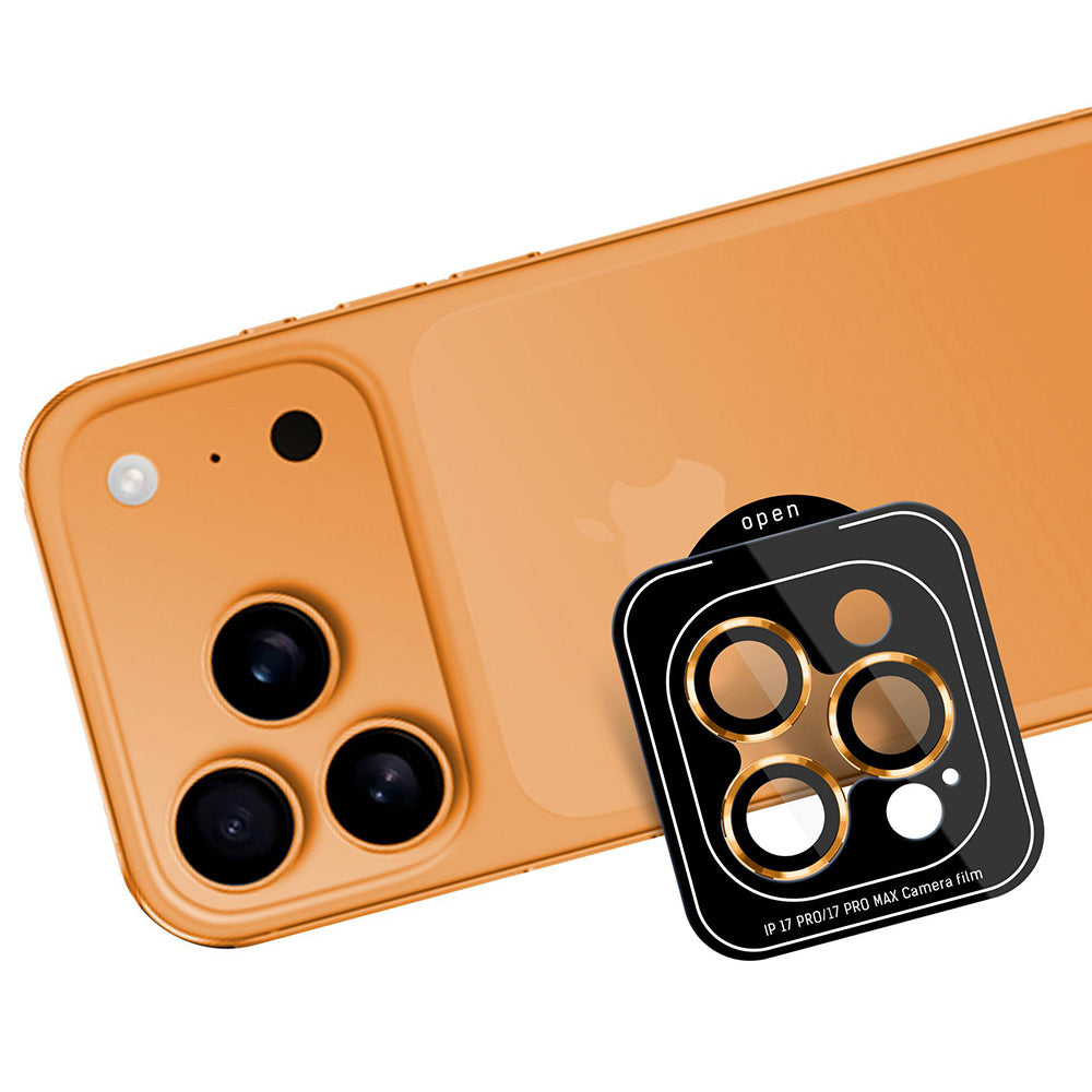 Hátsó kamera védőfólia 3MK Protection Pro Apple iPhone 17 Pro Max / 17 Pro készülékhez, Edzett üveg, Narancssárga