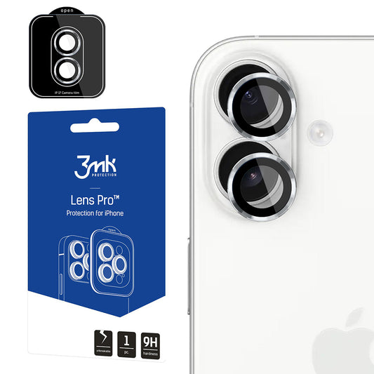 Hátsó kamera védőfólia 3MK Protection Pro Apple iPhone 17-hez, Edzett üveg, Ezüst