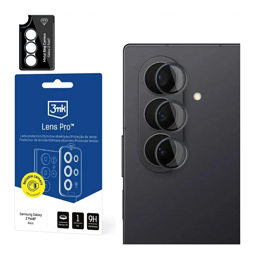 3MK Protection Pro hátlapi kamera védőfólia Samsung Galaxy Z Fold7 F966 készülékhez, edzett üveg, átlátszó