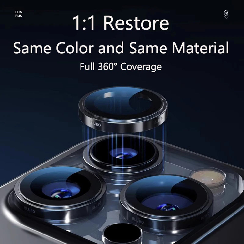 Blueo 99 Anti-Reflektív HD hátlapi kamera védőfólia Apple iPhone 16 Pro Max / 16 Pro készülékhez, edzett üveg, fémes szürke