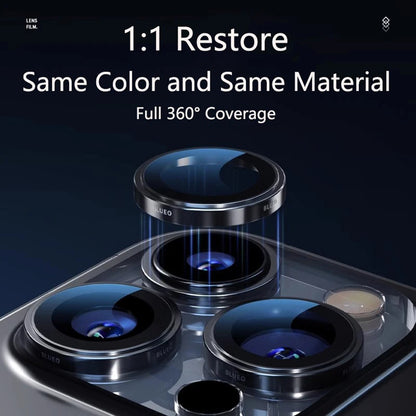 Blueo 99 Anti-Reflektív HD hátlapi kamera védőfólia Apple iPhone 16 Pro Max / 16 Pro készülékhez, edzett üveg, fémes szürke
