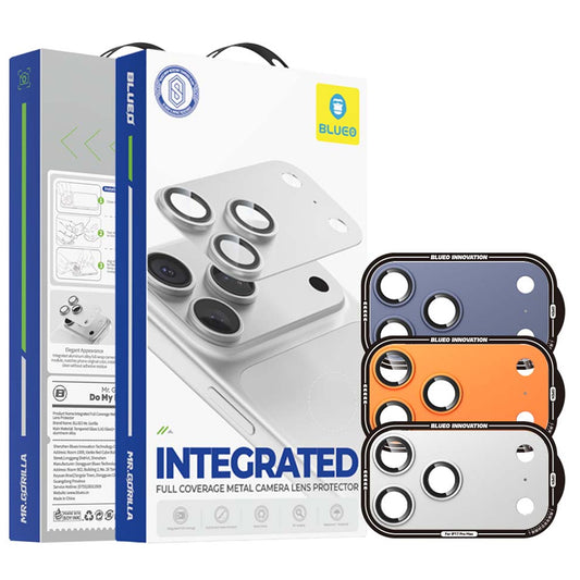 Blueo Integrated Metal hátlapi kameravédő fólia Apple iPhone 17 Pro Max készülékhez, edzett üveg, sötétkék