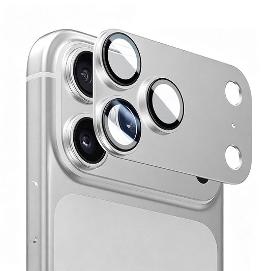 Blueo Integrated Metal hátlapi kameravédő fólia Apple iPhone 18 Pro készülékhez, edzett üveg, ezüst színű