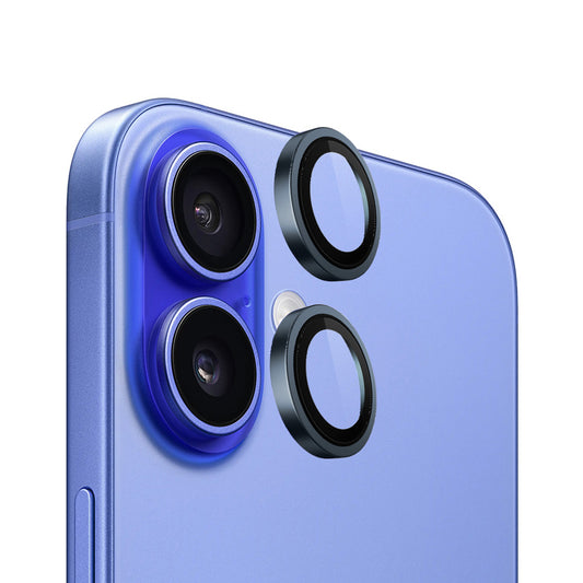 Blueo Metal Frame hátlapi kamera védőfólia Apple iPhone 16 Plus / 16 készülékhez, edzett üveg, kék