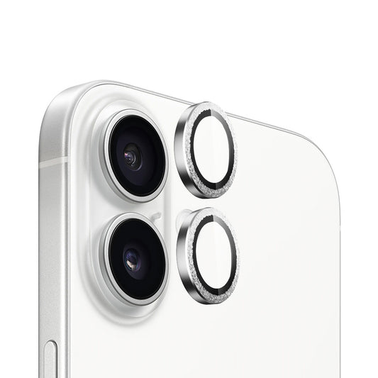 Blueo fémkeretes hátlapi kamera védőfólia Apple iPhone 16 Plus / 16 készülékhez, edzett üveg, ezüst