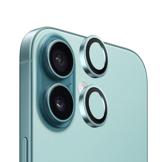 Blueo fémkeretes hátlapi kamera védőfólia Apple iPhone 16 Plus / 16 készülékhez, edzett üveg, zöld