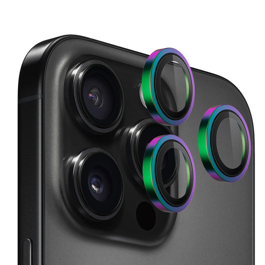 Blueo fémkeretes hátlapi kamera védőfólia Apple iPhone 16 Pro Max / 16 Pro készülékhez, edzett üveg, többszínű