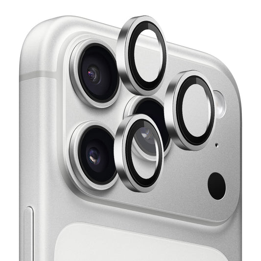Blueo Metal Frame hátsó kamera védőfólia Apple iPhone 17 Pro Max / 17 Pro készülékhez, Edzett üveg, Ezüst
