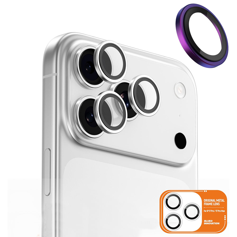 Blueo Metal Frame hátsó kamera védőfólia Apple iPhone 17 Pro Max / 17 Pro készülékhez, Edzett üveg, Többszínű