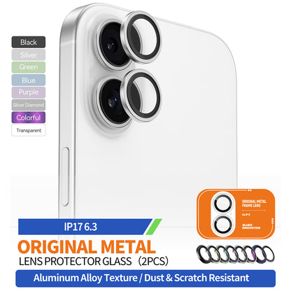 Blueo Metal Frame hátsó kamera védőfólia Apple iPhone 17-hez, Edzett üveg, Kék