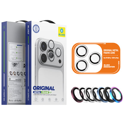 Blueo Metal Frame hátlapi kameravédő fólia Apple iPhone 18 Pro / 18 Pro Max készülékhez, edzett üveg, átlátszó