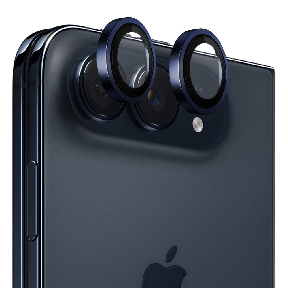 Blueo Metal Frame hátlapi kameravédő fólia Apple iPhone Duo készülékhez, edzett üveg, kék