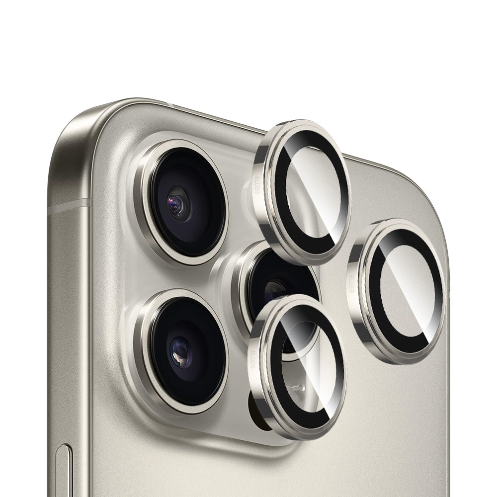 Blueo Sapphire Crystal hátlapi kamera védőfólia Apple iPhone 16 Pro Max / 16 Pro készülékhez, edzett üveg, fémes szürke