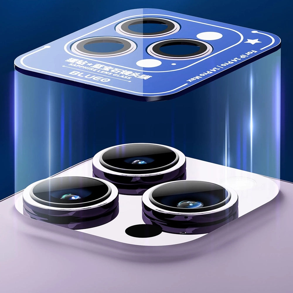Blueo Sapphire Crystal hátlapi kamera védőfólia Apple iPhone 16 Pro Max / 16 Pro készülékhez, edzett üveg, fémes szürke