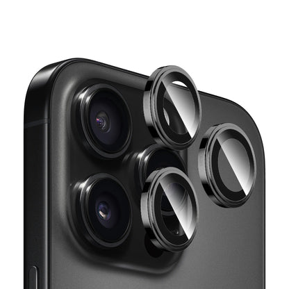 Blueo Sapphire Crystal hátlapi kamera védőfólia Apple iPhone 16 Pro Max / 16 Pro készülékhez, edzett üveg, fekete