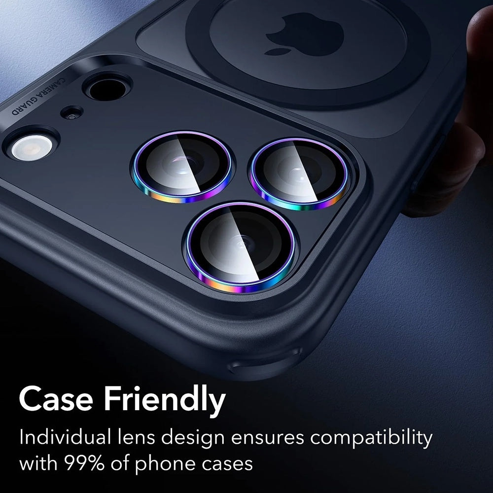 Hátsó kamera védőfólia ESR Armorite Apple iPhone 17 Pro Max / 17 Pro / 16 Pro Max / 16 Pro készülékekhez, Edzett üveg, Többszínű