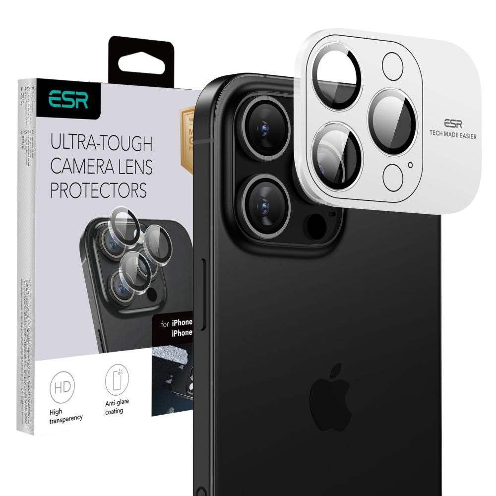 Hátsó kamera védőfólia ESR Armorite Apple iPhone 17 Pro Max / 17 Pro / 16 Pro Max / 16 Pro készülékekhez, Edzett üveg, Átlátszó