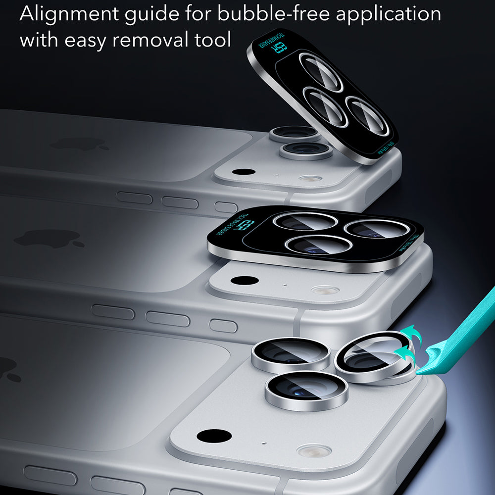 ESR Armorite hátlapi kamera védőfólia Apple iPhone 18 Pro / 18 Pro max készülékhez, edzett üveg, ezüst