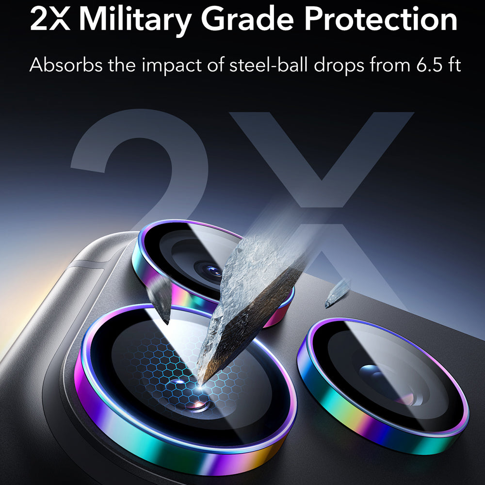 ESR Armorite hátlapi kamera védőfólia Apple iPhone 18 Pro / 18 Pro max készülékhez, edzett üveg, többszínű