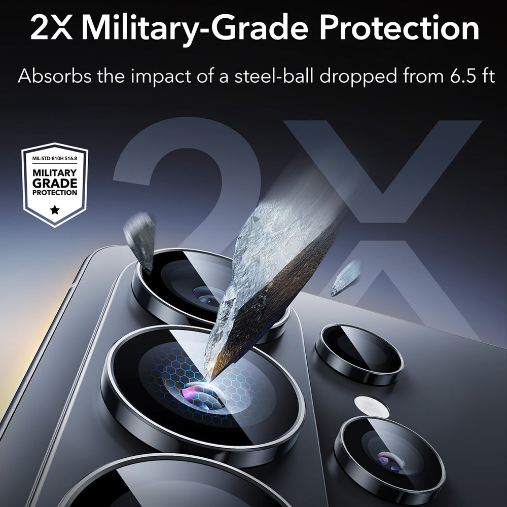 ESR Armorite hátsó kamera védőfólia Samsung Galaxy S26 Ultra S948-hoz, Edzett üveg, Fekete