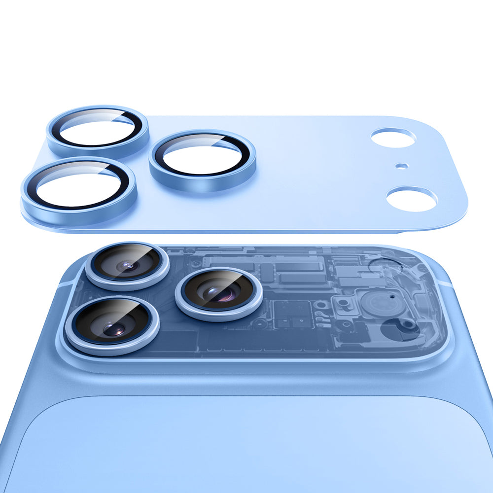 ESR Armorite Pro hátlapi kamera védőfólia Apple iPhone 18 Pro Max készülékhez, edzett üveg, kék
