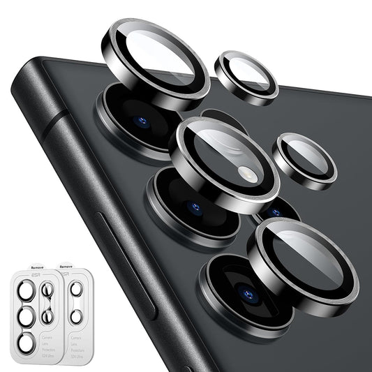 Hátsó kamera védőfólia ESR Samsung Galaxy S24 Ultra S928-hoz, Edzett üveg, 2 darabos készlet, Fekete