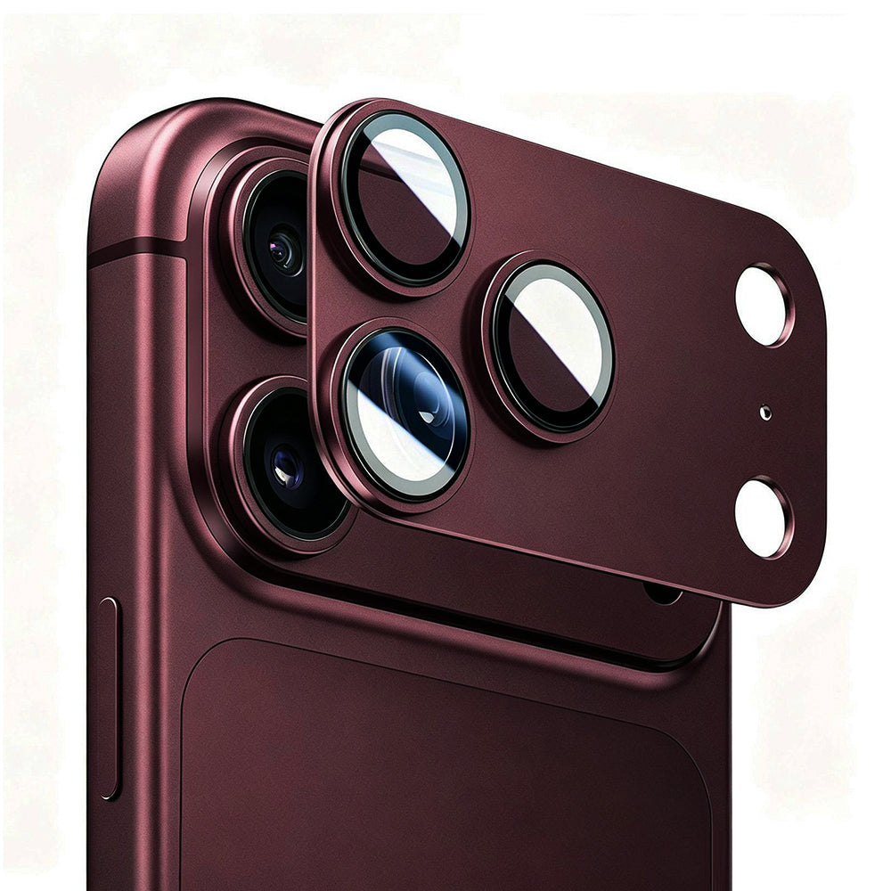 Lito Crown Halo AR + AF hátlapi kamera védőfólia Apple iPhone 18 Pro Max készülékhez, edzett üveg, bordó