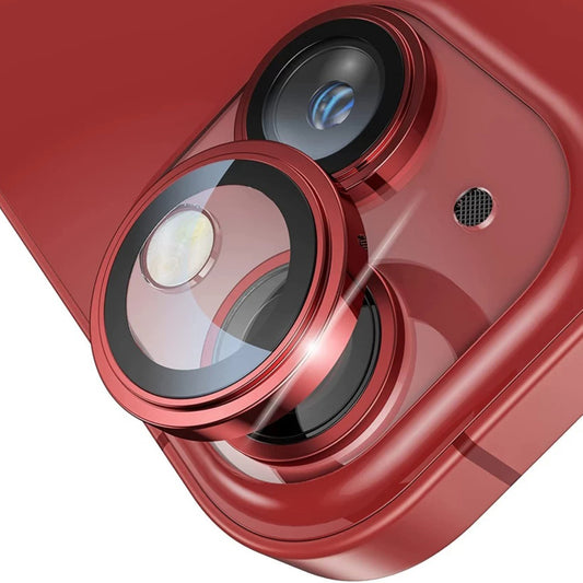 Lito S+ hátlapi kamera védőfólia Apple iPhone 14-hez, edzett üveg, piros