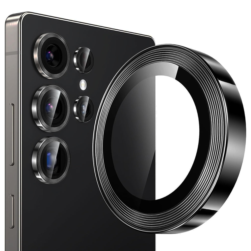 Lito S+ hátsó kamera védőfólia Samsung Galaxy S26 Ultra S948-hoz, Edzett üveg, Fekete