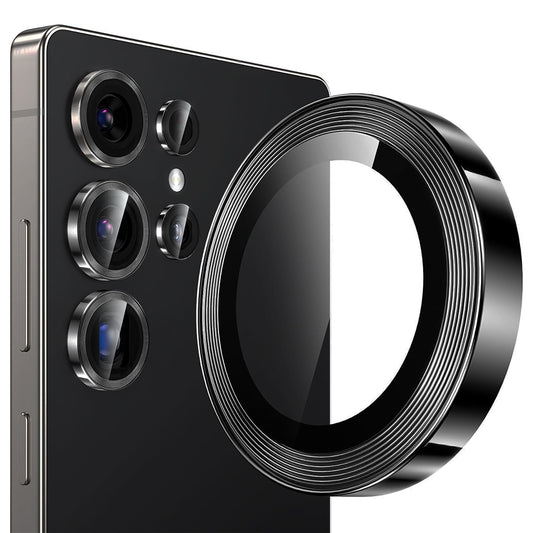 Lito S+ hátsó kamera védőfólia Samsung Galaxy S26 Ultra készülékhez, Edzett üveg, Fekete