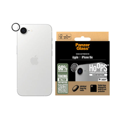 PanzerGlass Hoops hátsó kamera védőfólia Apple iPhone 16e-hez, Edzett üveg, Átlátszó