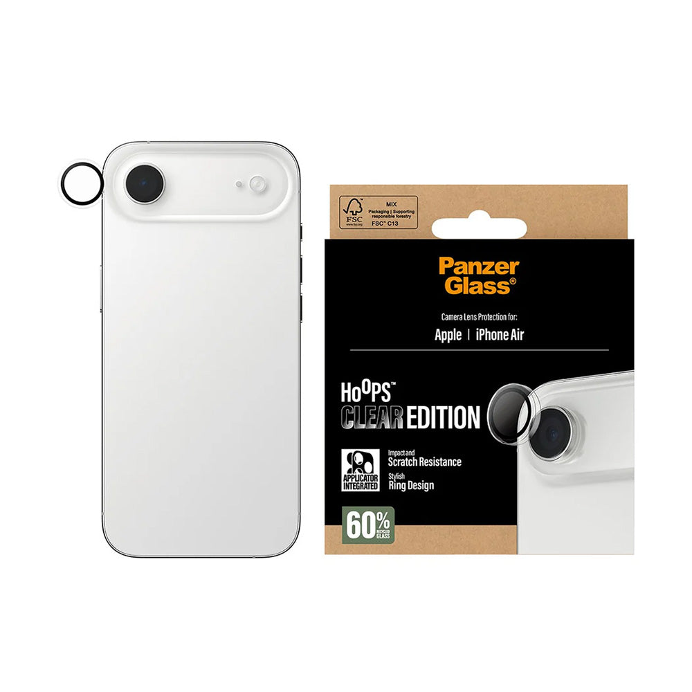Védőfólia PanzerGlass Hoops az Apple iPhone 17 Air hátsó kamerájához, Edzett üveg, Átlátszó