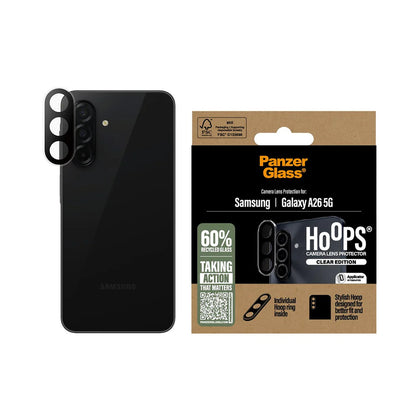 Védőfólia PanzerGlass Hoops a Samsung Galaxy A26 A266 hátsó kamerájához, Edzett üveg, Átlátszó