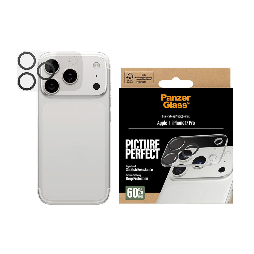 PanzerGlass PicturePerfect hátsó kamera védőfólia Apple iPhone 17 Pro-hoz, Edzett üveg, Átlátszó