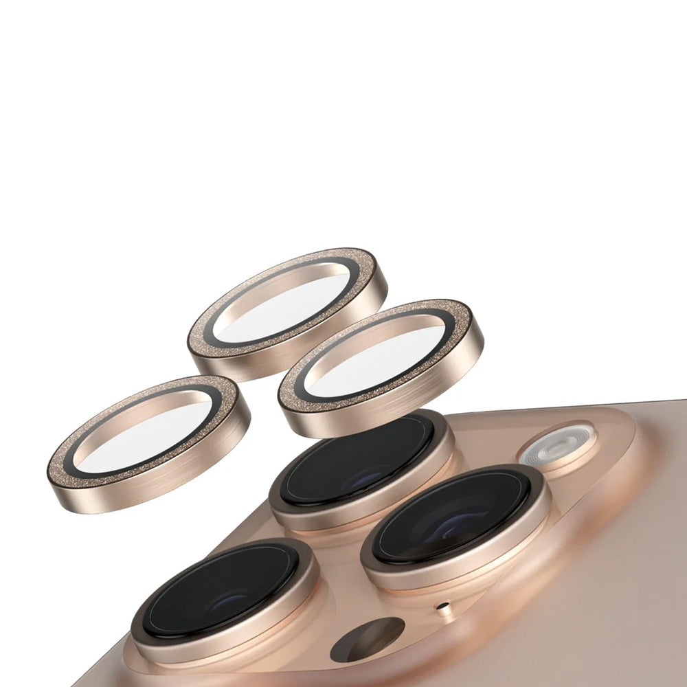 PanzerGlass Safe hátsó kamera védőfólia. Glitter az Apple iPhone 16 Pro Max / 16 Pro készülékekhez, Edzett üveg, Arany színű