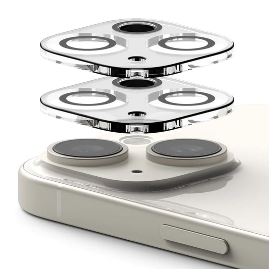 Ringke hátsó kamera védőfólia Apple iPhone 15 Plus / 15 készülékhez, Edzett üveg, 2 darabos készlet, Átlátszó